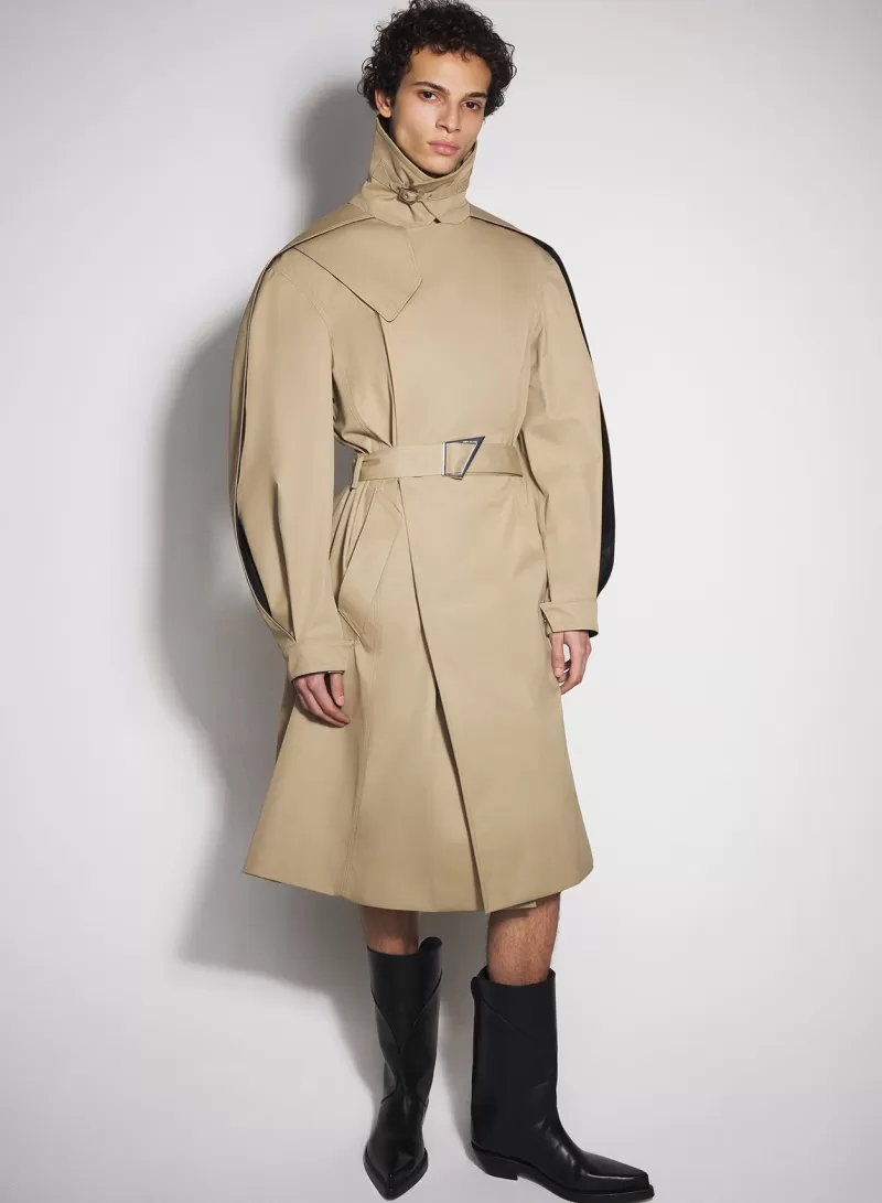 Outlet MUGLER beige belted trenchcoat