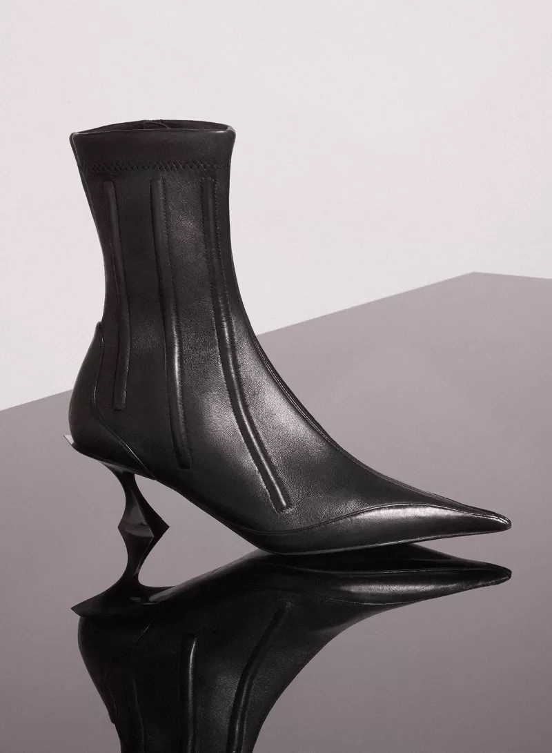 Flash Sale MUGLER black boned leather fang 55 ankle boots