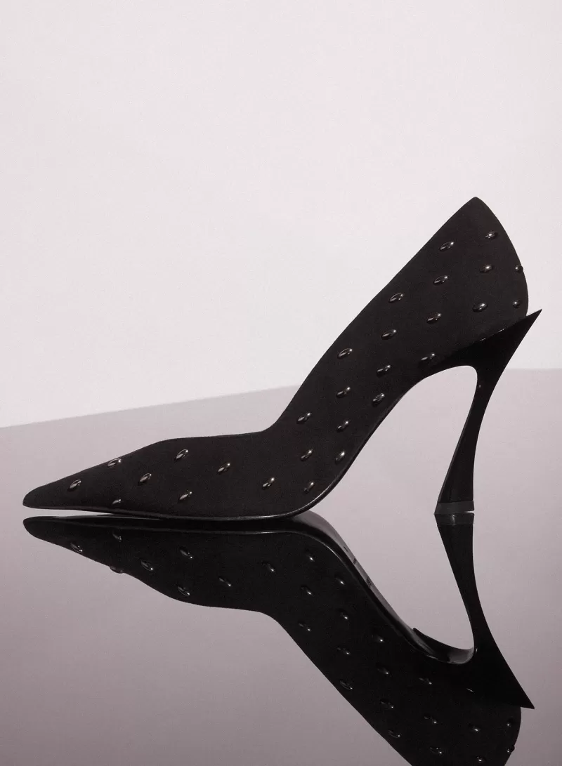 Sale MUGLER black embellished leather fang 95 pump