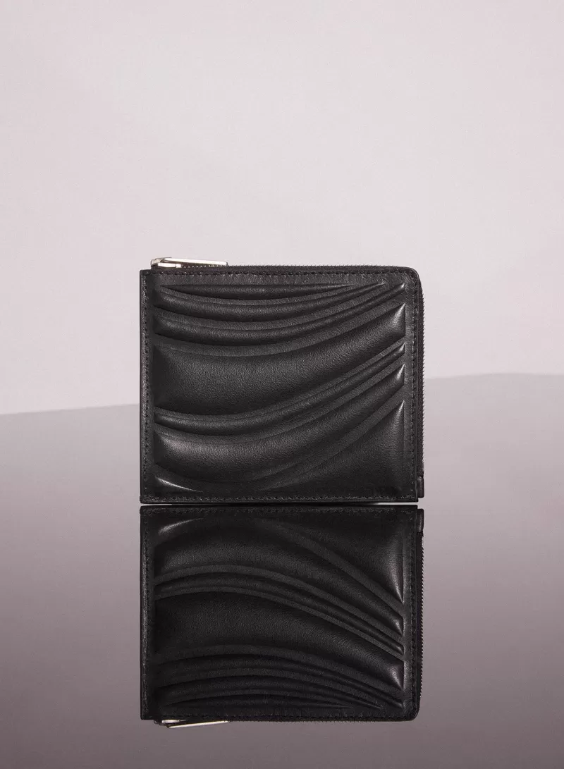 Outlet MUGLER black embossed spiral wallet