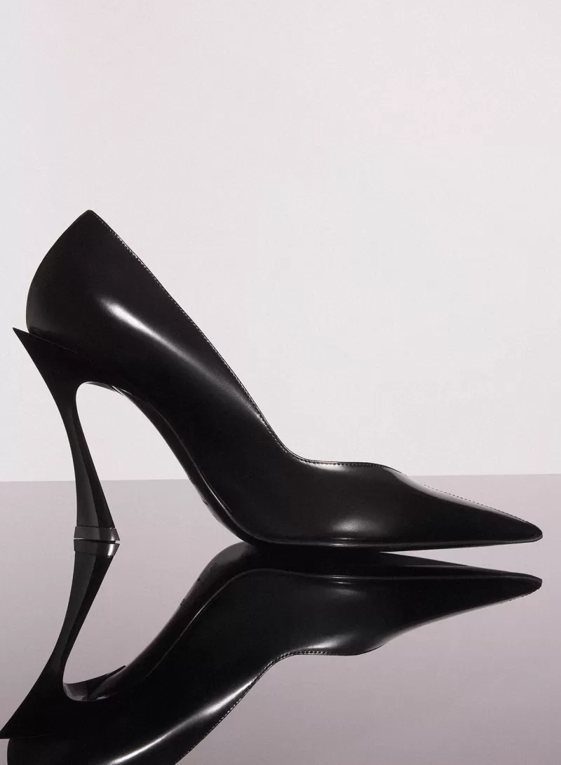 Outlet MUGLER black leather classic fang 95 pump