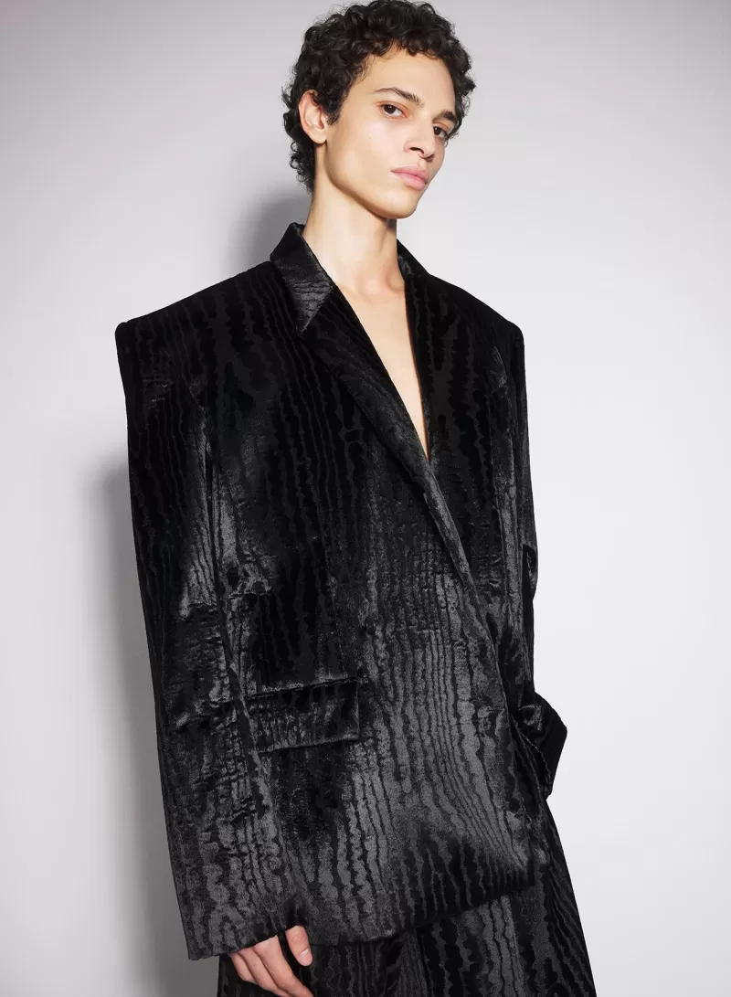 New MUGLER black moiré velvet jacket