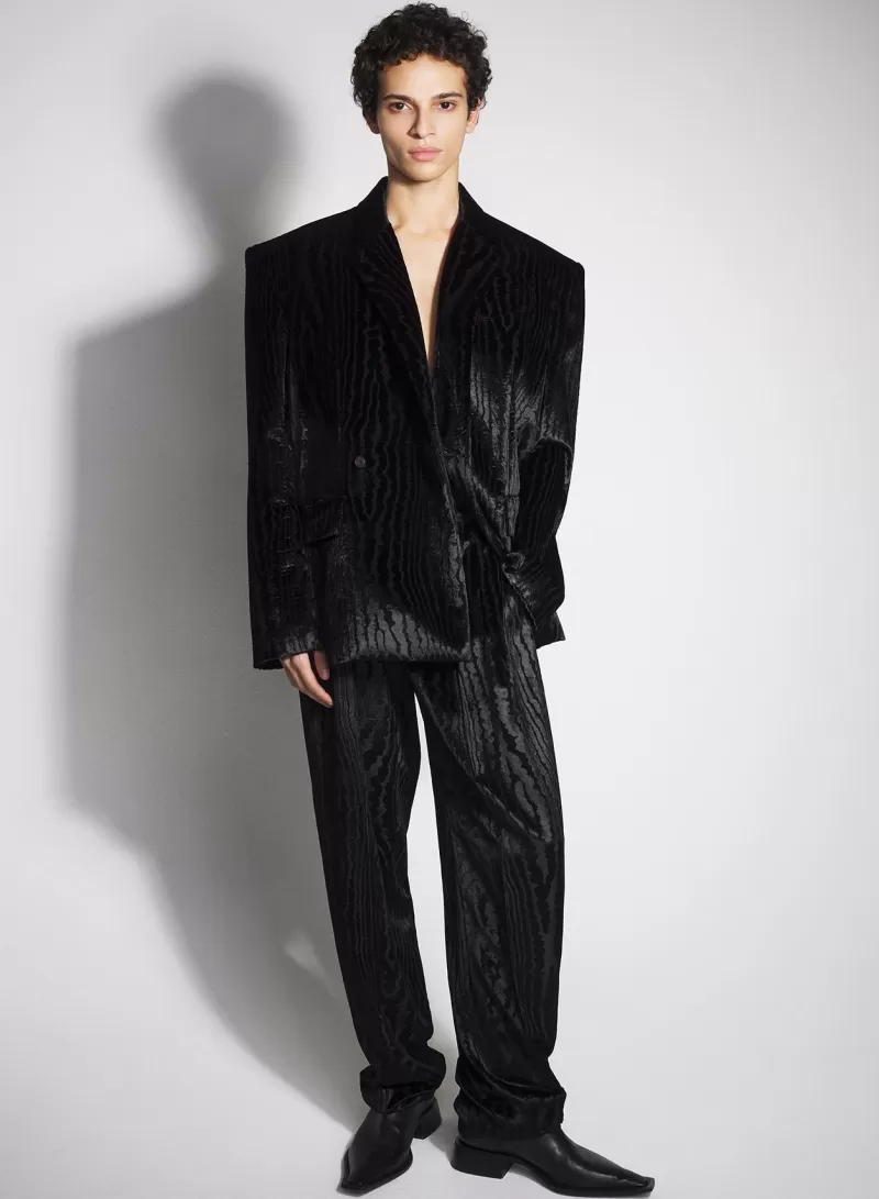 New MUGLER black moiré velvet jacket