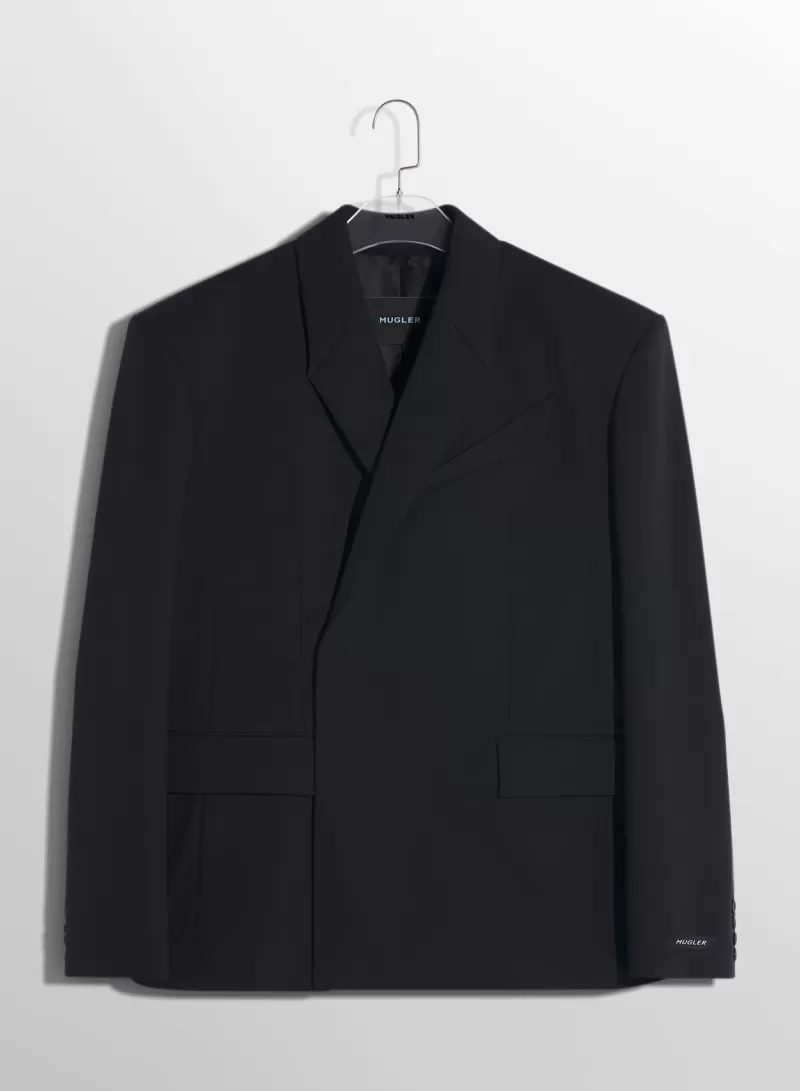 Cheap MUGLER black oversized tailoring jacket