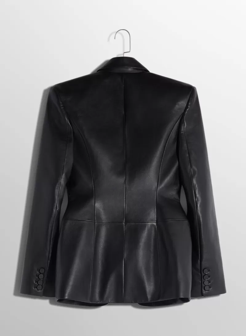 Discount MUGLER black pierced tailored leather jacket