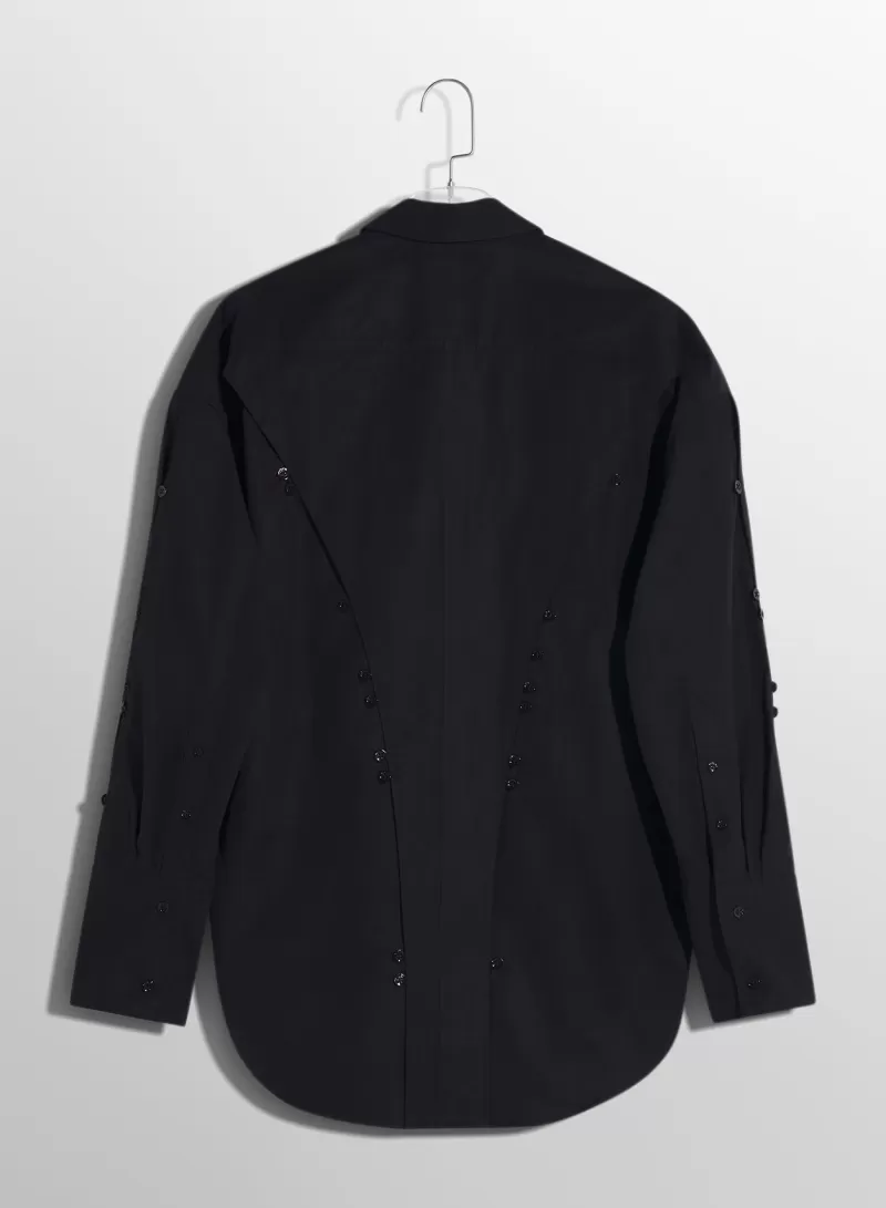 Sale MUGLER black poplin button shirt