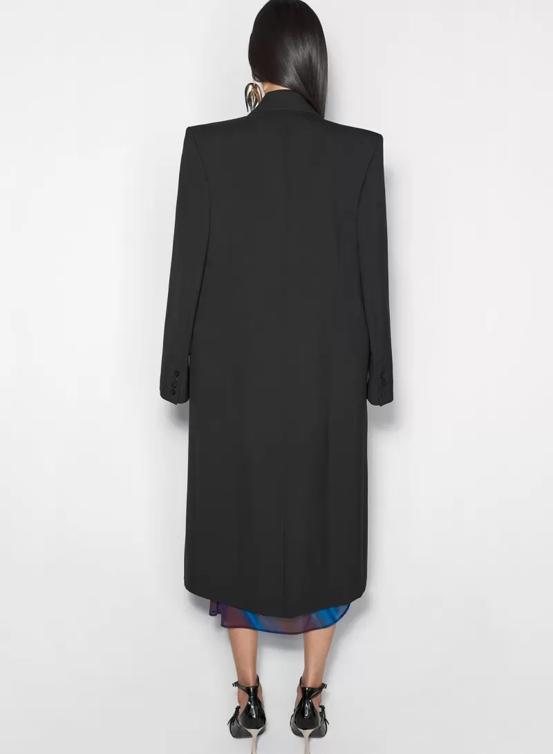 Outlet MUGLER black single-breasted wool coat