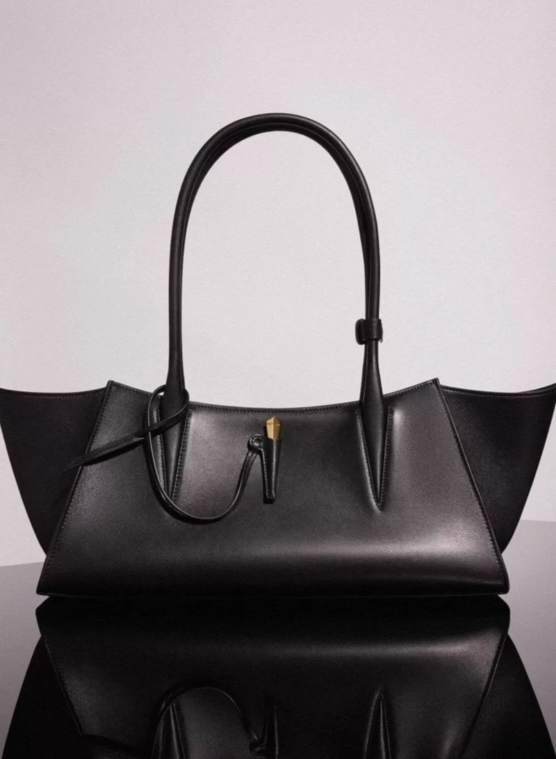 Online MUGLER black smooth leather fang bag