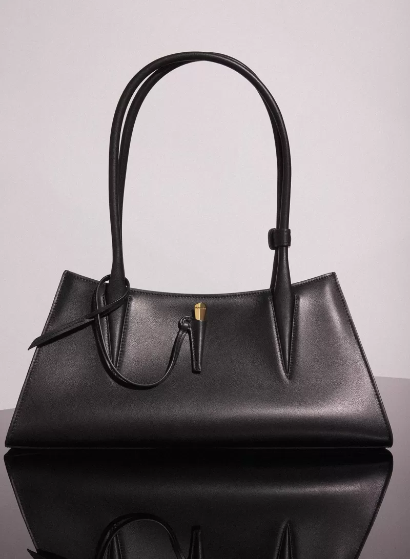 Online MUGLER black smooth leather fang bag