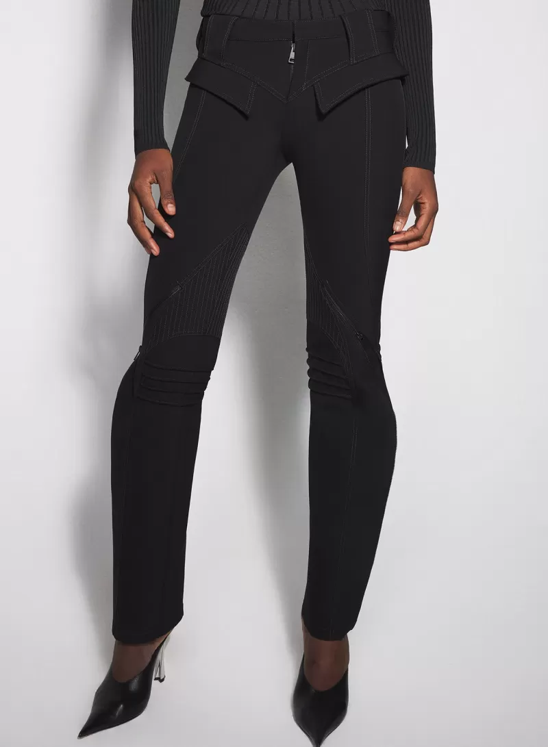 Best Sale MUGLER black zipped scuba pants