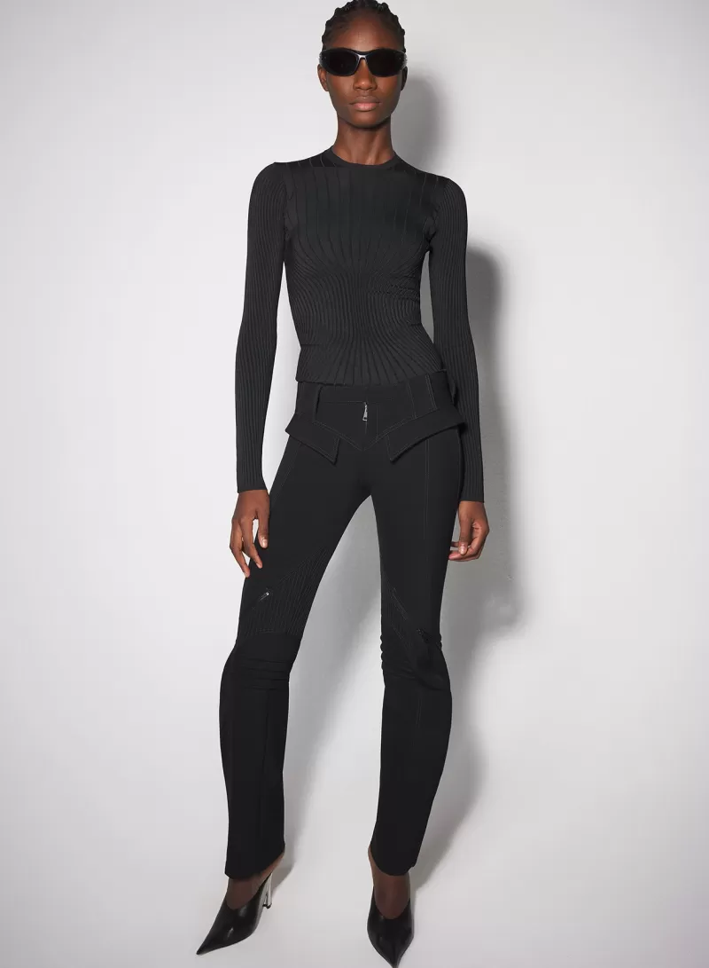 Best Sale MUGLER black zipped scuba pants