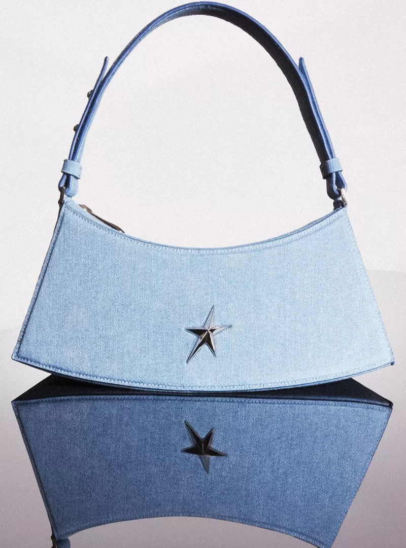 Cheap MUGLER blue denim zenith bag