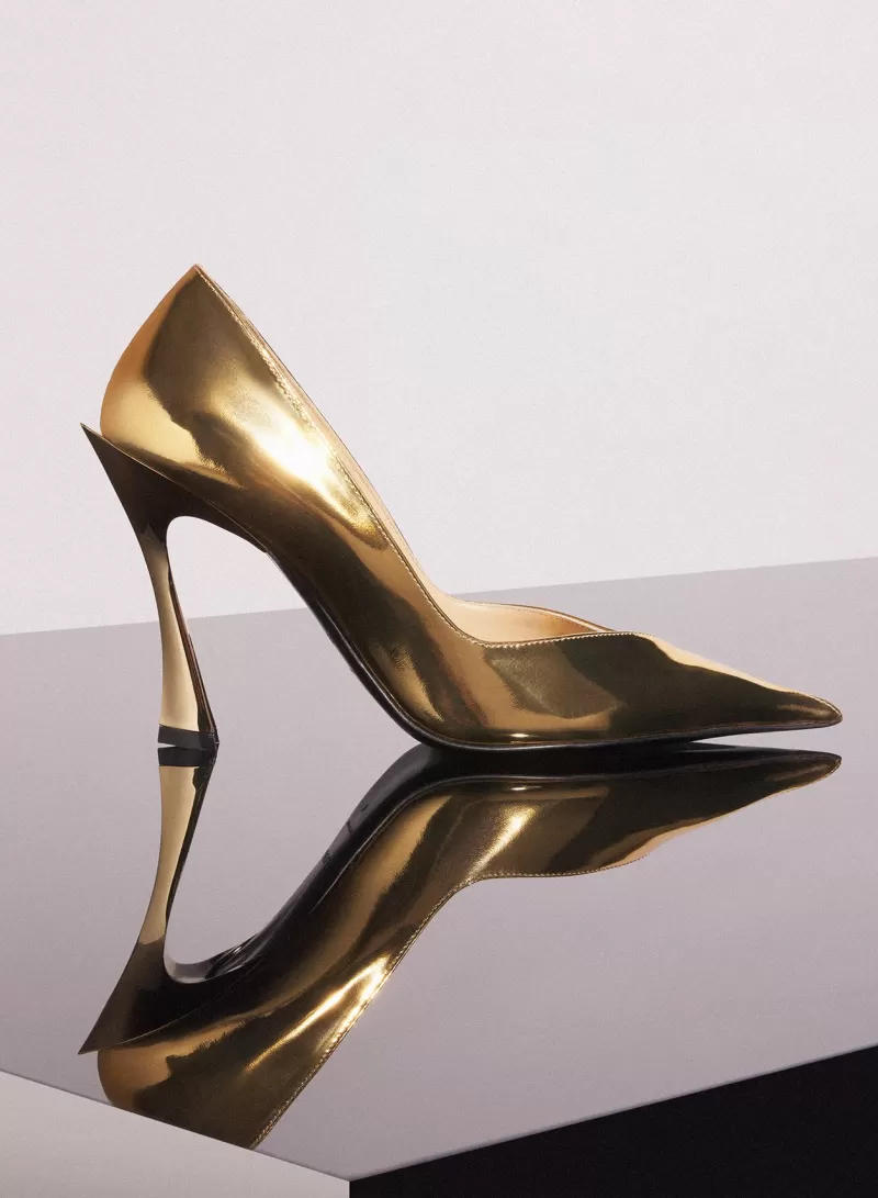 Best Sale MUGLER gold metalic classic fang 95 pump