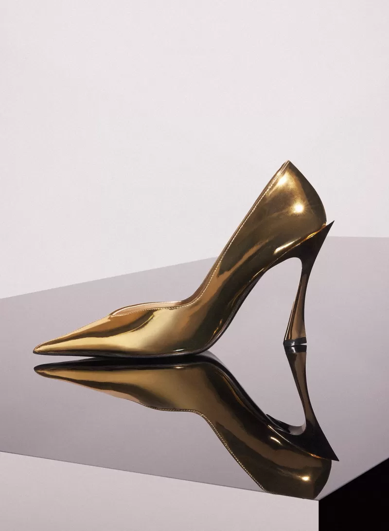 Best Sale MUGLER gold metalic classic fang 95 pump