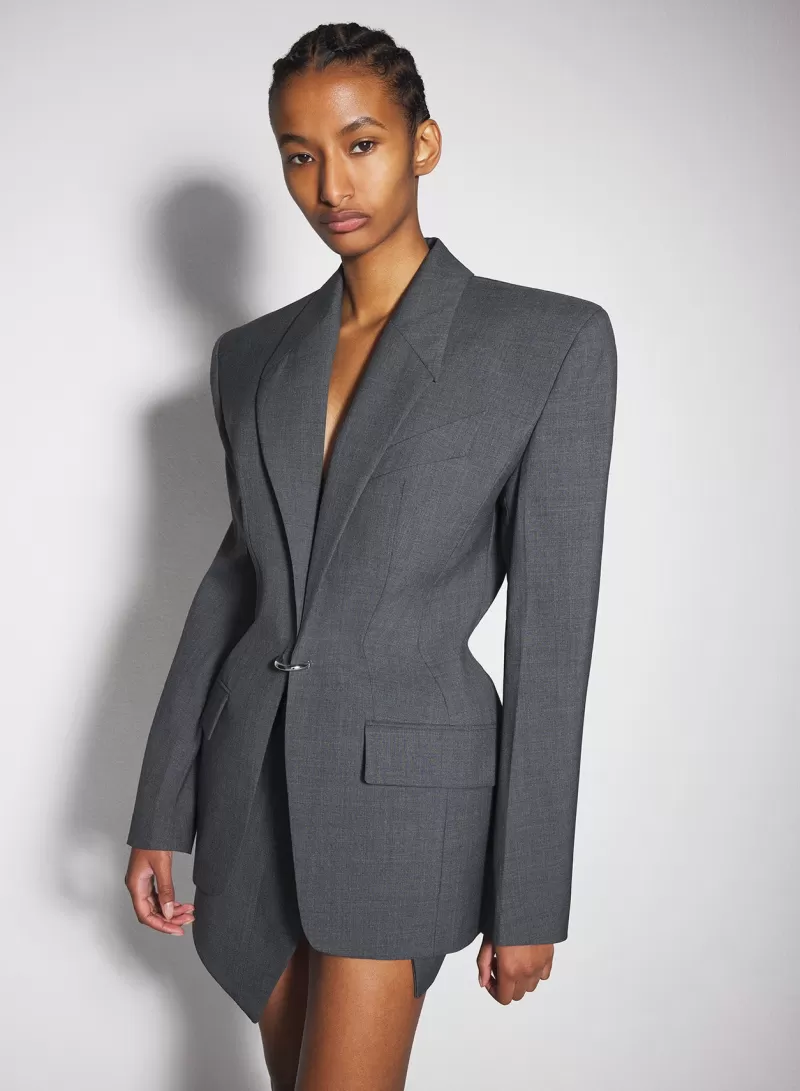 Cheap MUGLER grey pierced tailored jacket