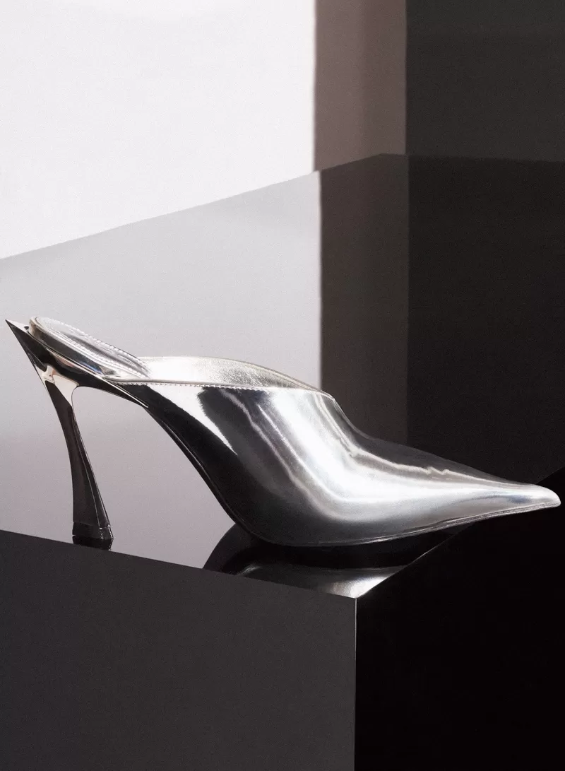 Discount MUGLER Metallic leather Fang 95 mules