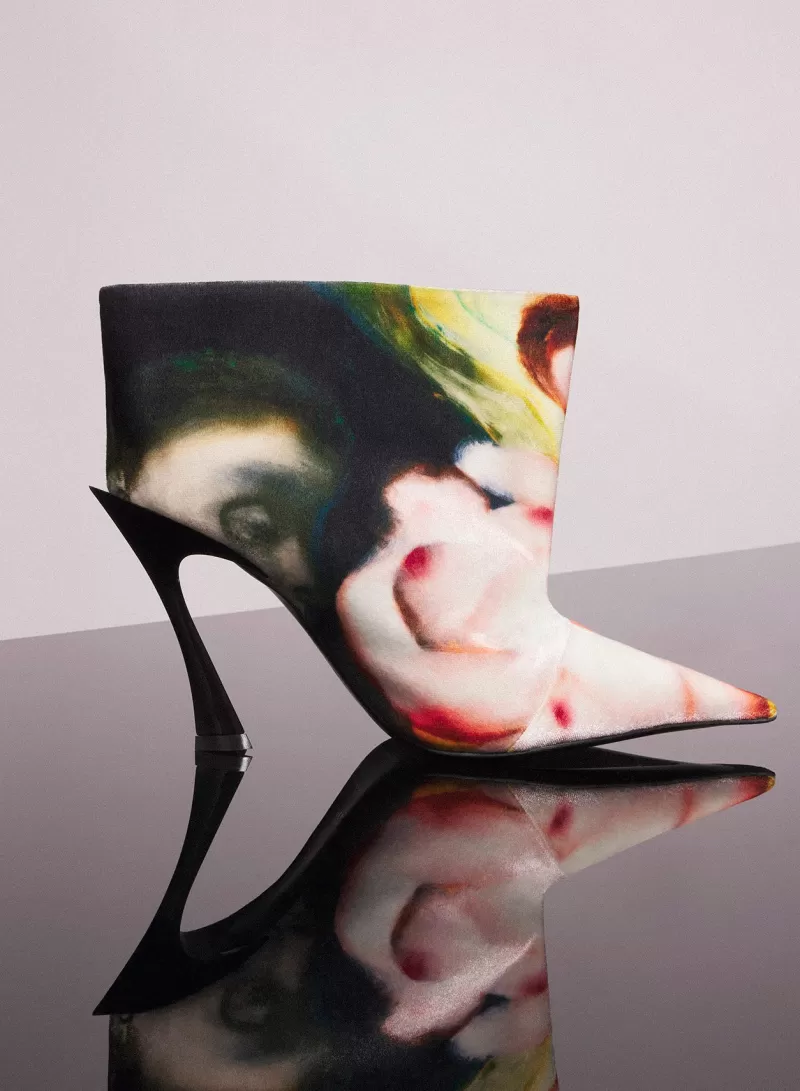 Cheap MUGLER x Ambera Wellmann printed velvet fang 95 boots