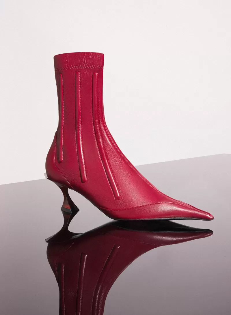 Flash Sale MUGLER red boned leather fang 55 ankle boots