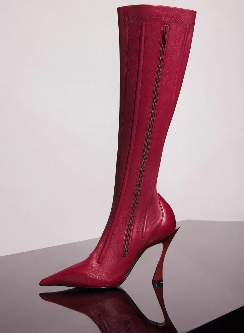 Clearance MUGLER red boned leather fang 95 boots