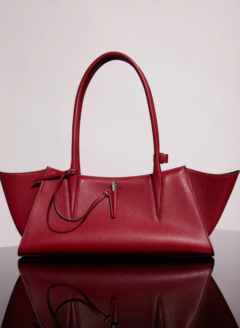 Cheap MUGLER red grained leather fang bag