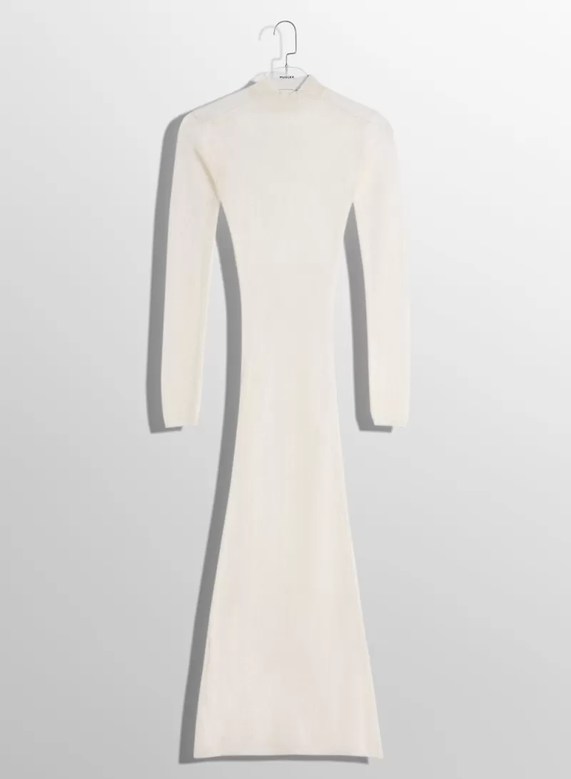 Store MUGLER white sheer knit dress