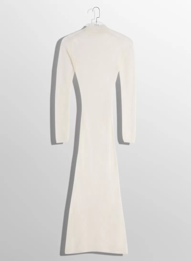 Store MUGLER white sheer knit dress